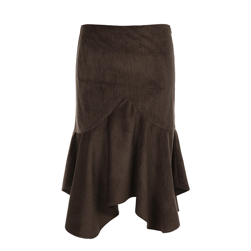 The Oxford Retro Midi Skirt – Irregular Lines, Effortless Movement