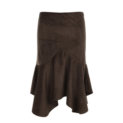 The Oxford Retro Midi Skirt – Irregular Lines, Effortless Movement