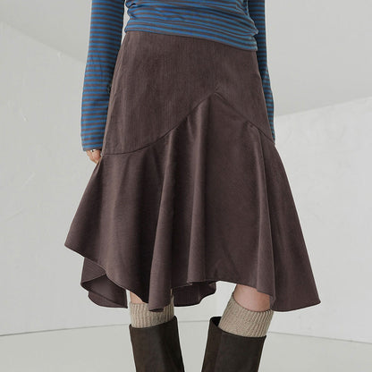 The Oxford Retro Midi Skirt – Irregular Lines, Effortless Movement