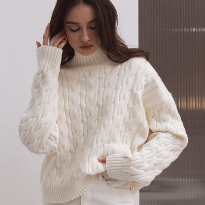 Kensington Mock-Neck Cable-Knit Jumper